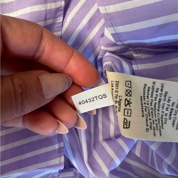 NWOT L'AGENCE Denver Stripe Off Shoulder Top - Picture 7 of 8